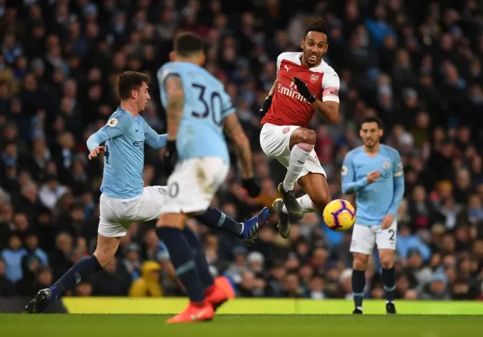 Framed Print : Manchester City vs. Arsenal: Aubameyang vs. Laporte Clash in Premier League Showdown Framed Print : Manchester City vs. Arsenal: Aubameyang vs. Laporte Clash in Premier League Showdown