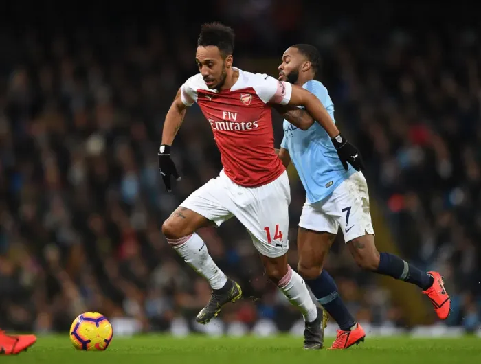 Framed Print : Manchester Derby: Aubameyang vs. Sterling - Premier League Showdown (Manchester City vs. Arsenal, 2018-19) Framed Print : Manchester Derby: Aubameyang vs. Sterling - Premier League Showdown (Manchester City vs. Arsenal, 2018-19)