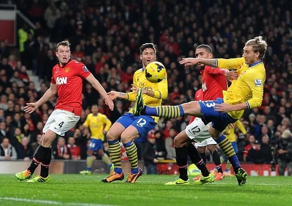 Manchester United vs Arsenal: A Battle of Defensive Wits - Giroud, Bendtner, Jones, and Smalling