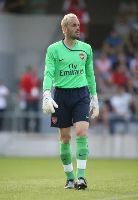 Framed Print : Manuel Almunia: In Action for Arsenal Against Burgenland in Austria, 2008 Framed Print : Manuel Almunia: In Action for Arsenal Against Burgenland in Austria, 2008