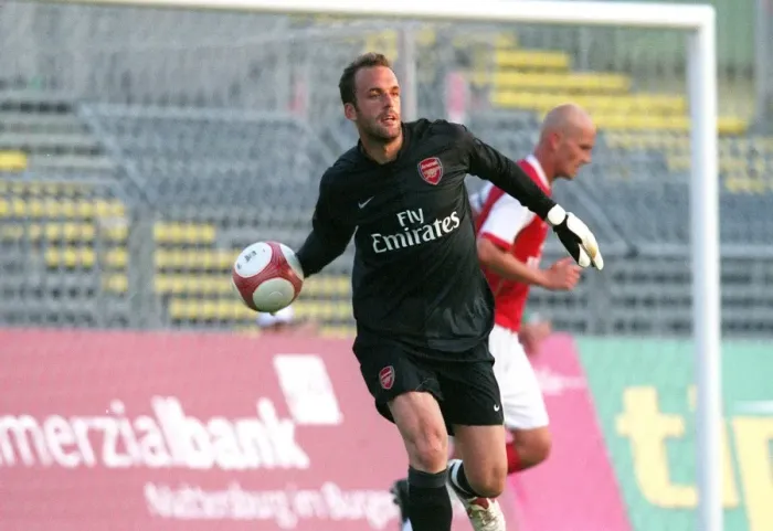 Framed Print : Manuel Almunia: Arsenal's Goalkeeper in Action Against SV Mattersburg