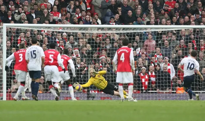 Framed Print : Manuel Almunia Saves Robbie Keane's Penalty: Arsenal Edge Past Tottenham 2-1 in Premier League Framed Print : Manuel Almunia Saves Robbie Keane's Penalty: Arsenal Edge Past Tottenham 2-1 in Premier League