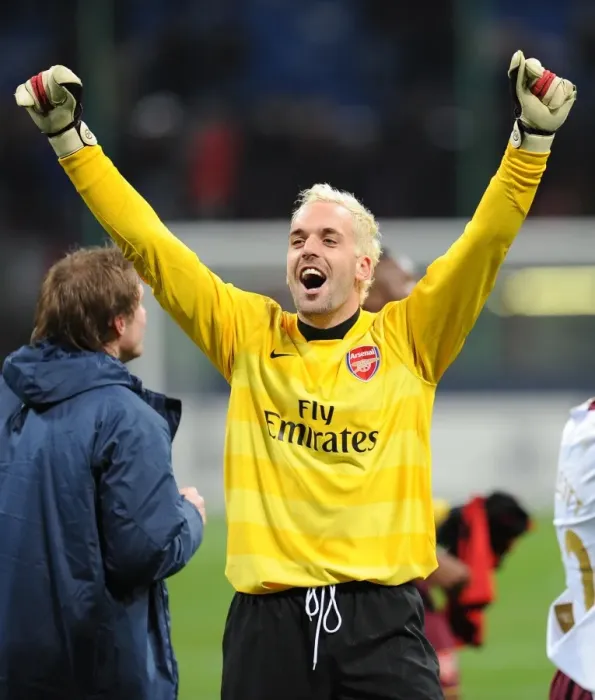 Framed Print : Manuel Almunia's Glory: Arsenal's 2-0 Victory Over AC Milan in Champions League Framed Print : Manuel Almunia's Glory: Arsenal's 2-0 Victory Over AC Milan in Champions League