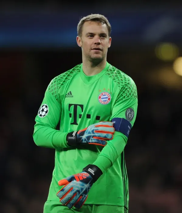 Framed Print : Manuel Neuer of Bayern Munich Faces Off Against Arsenal in Champions League Showdown Framed Print : Manuel Neuer of Bayern Munich Faces Off Against Arsenal in Champions League Showdown