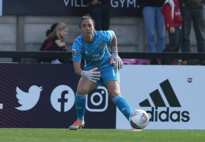 Framed Print : Manuela Zinsberger in Action: Arsenal Women vs. West Ham United (WSL 2019-20)