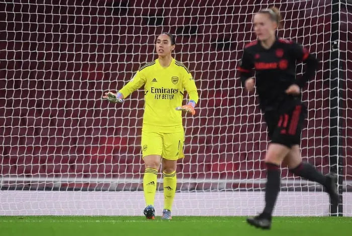 Framed Print : Manuela Zinsberger Leads Arsenal Women's Tactical Battle Against FC Bayern Munich in UEFA Champions League Quarter-Final Framed Print : Manuela Zinsberger Leads Arsenal Women's Tactical Battle Against FC Bayern Munich in UEFA Champions League Quarter-Final