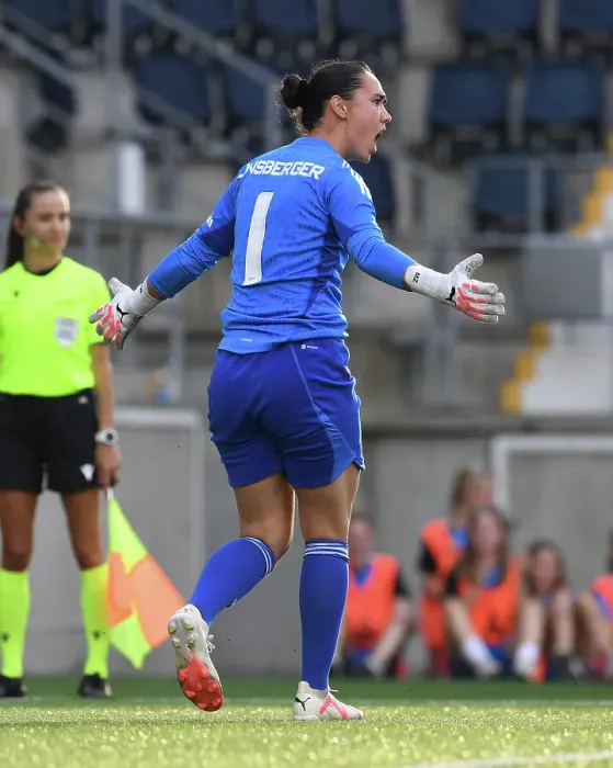 Framed Print : Manuela Zinsberger's Penalty Save Secures Historic Arsenal Women's Champions League Victory