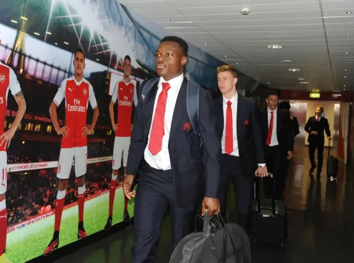 Framed Print : Marc Bola Arrives at Emirates Stadium for Arsenal vs. Reading EFL Cup Match