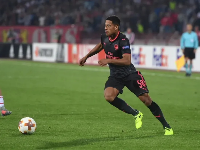 Framed Print : Marcus McGuane in Action: Arsenal vs. Red Star Belgrade, Europa League 2017-18 Framed Print : Marcus McGuane in Action: Arsenal vs. Red Star Belgrade, Europa League 2017-18