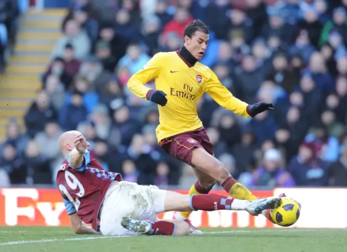 Framed Print : Marouane Chamakh (Arsenal) James Collins (Villa). Aston Villa 2: 4 Arsenal Framed Print : Marouane Chamakh (Arsenal) James Collins (Villa). Aston Villa 2: 4 Arsenal