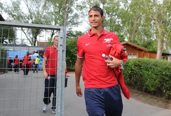 Framed Print : Marouane Chamakh (Arsenal). SC Neusiedl 0: 4 Arsenal, Sportzentrum Neusiedl