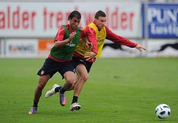 Marouane Chamakh and Laurent Koscielny (Arsenal). Arsenal Training Camp