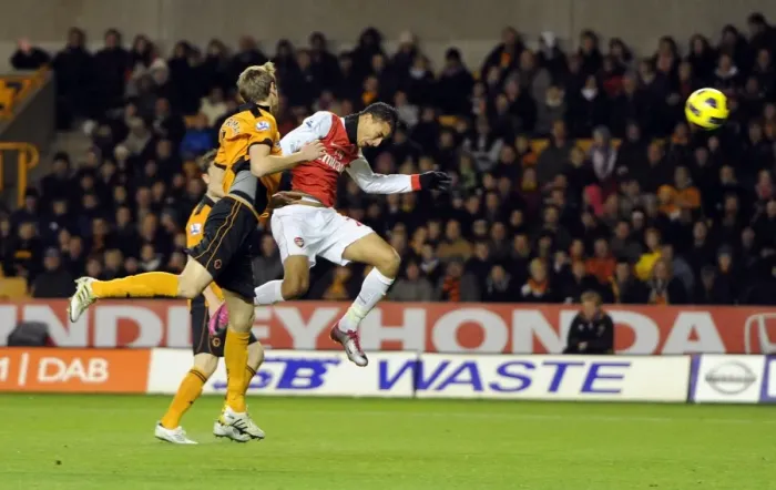 Framed Print : Marouane Chamakh scores Arsenals 1st goal under pressure from Richard Stearma Framed Print : Marouane Chamakh scores Arsenals 1st goal under pressure from Richard Stearma
