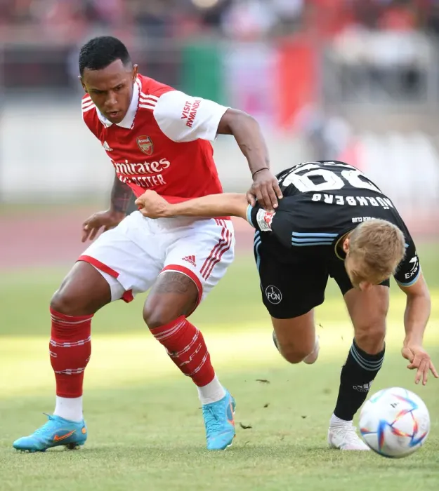 Framed Print : Marquinhos Shines: Arsenal's Pre-Season Victory over 1. FC Nürnberg (2022-23)