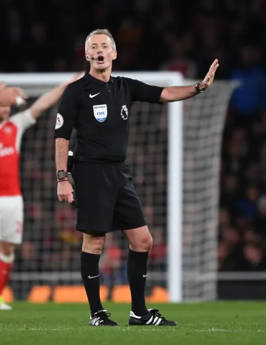 Framed Print : Martin Atkinson Referees Arsenal vs West Ham United, Premier League 2016-17