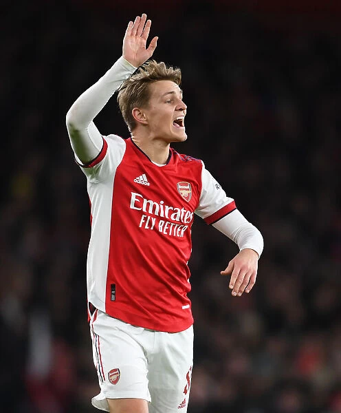 Martin Odegaard in Action: Arsenal vs. Liverpool Carabao Cup Showdown