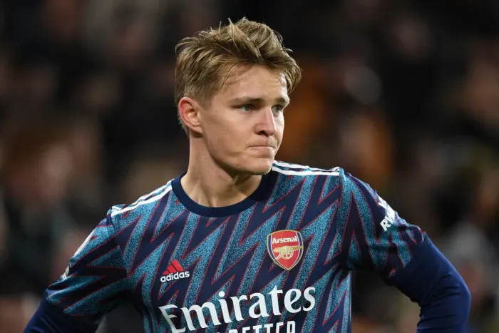 Framed Print : Martin Odegaard in Action: Arsenal vs. Wolverhampton Wanderers, Premier League 2021-22