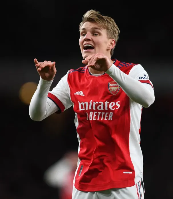 Framed Print : Martin Odegaard in Action: Arsenal vs. Wolverhampton Wanderers, Premier League 2021-22