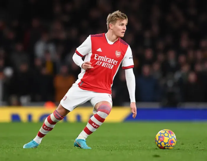 Framed Print : Martin Odegaard in Action: Arsenal vs. Wolverhampton Wanderers, Premier League 2021-22