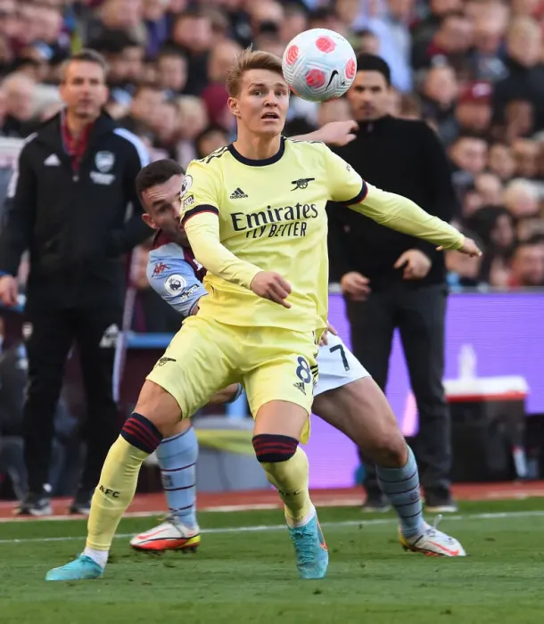 Framed Print : Martin Odegaard in Action: Arsenal vs. Aston Villa - Premier League Showdown Framed Print : Martin Odegaard in Action: Arsenal vs. Aston Villa - Premier League Showdown