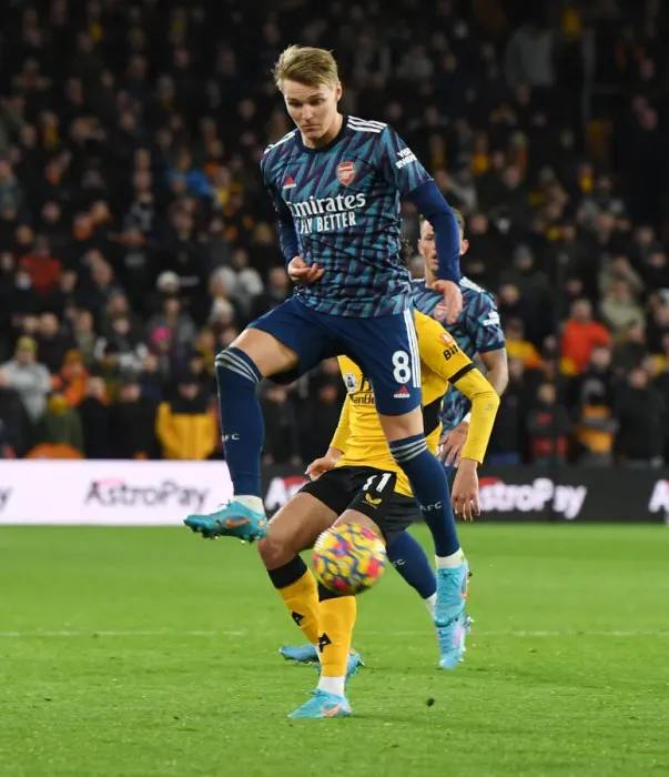 Framed Print : Martin Odegaard in Action: Arsenal vs Wolverhampton Wanderers, Premier League 2021-22 Framed Print : Martin Odegaard in Action: Arsenal vs Wolverhampton Wanderers, Premier League 2021-22