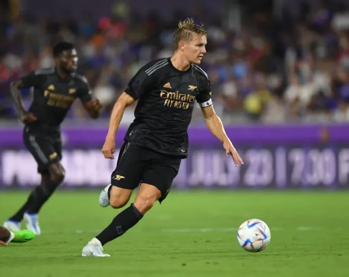 Framed Print : Martin Odegaard in Action: Arsenal's Pre-Season Battle at Orlando City SC (2022-23)