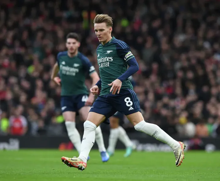 Framed Print : Martin Odegaard in Action: Premier League Showdown between Fulham and Arsenal, 2023-24 Framed Print : Martin Odegaard in Action: Premier League Showdown between Fulham and Arsenal, 2023-24