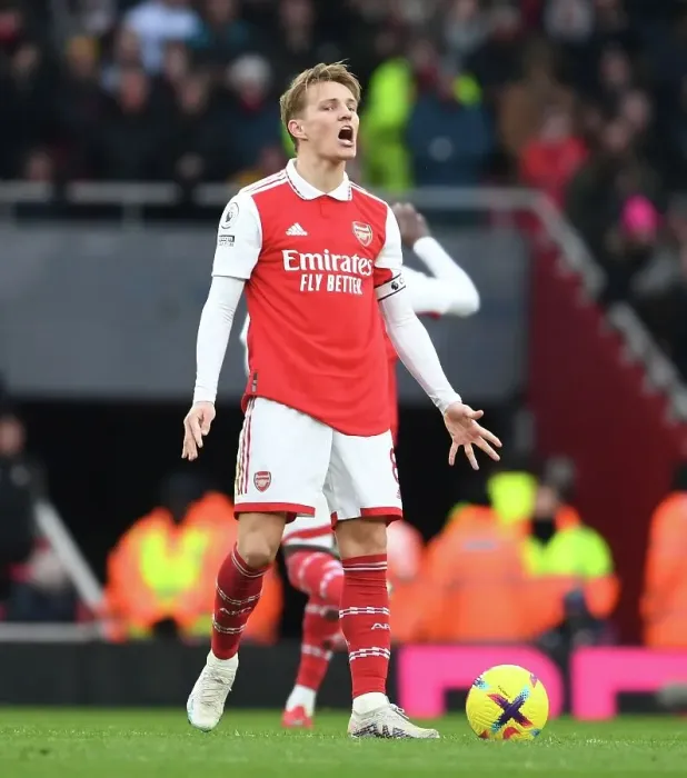 Framed Print : Martin Odegaard and Arsenal Team Celebrate Ben White's Goal Against AFC Bournemouth, 2022-23 Framed Print : Martin Odegaard and Arsenal Team Celebrate Ben White's Goal Against AFC Bournemouth, 2022-23