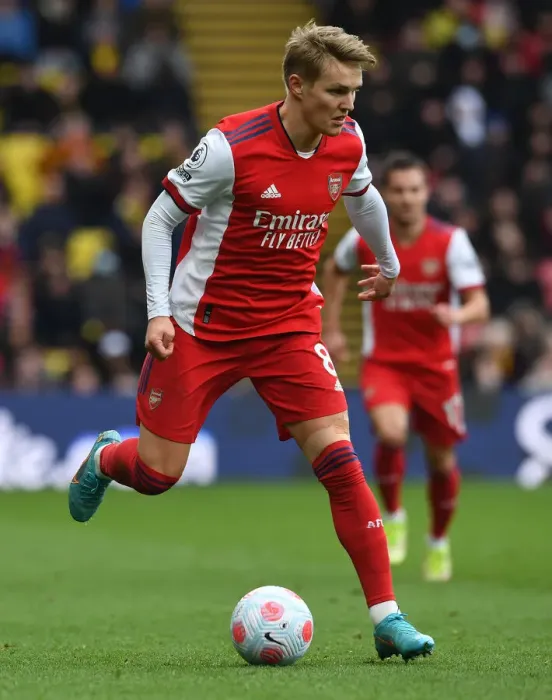 Framed Print : Martin Odegaard: Arsenal's Midfield Genius Shines in Premier League Win Against Watford