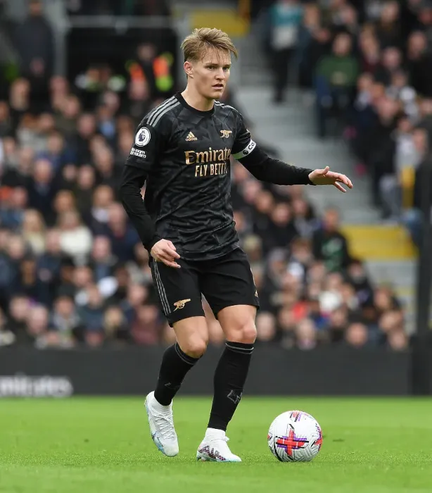Framed Print : Martin Odegaard: Arsenal's Midfield Maestro Dazzles in Arsenal's Victory over Fulham, Premier League 2022-23