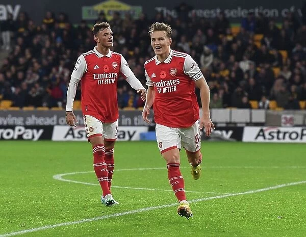 Martin Odegaard and Ben White: Dynamic Duo Delivers Winning Goals for Arsenal Against Wolverhampton Wanderers (2022-23)