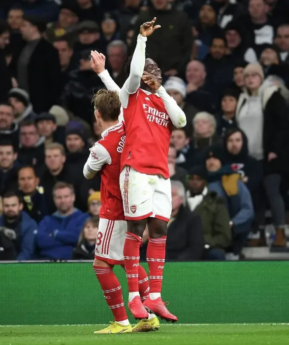 Framed Print : Martin Odegaard and Bukayo Saka Celebrate Arsenal's Second Goal Against Tottenham Hotspur (2022-23) Framed Print : Martin Odegaard and Bukayo Saka Celebrate Arsenal's Second Goal Against Tottenham Hotspur (2022-23)