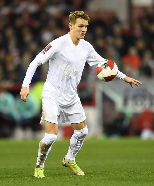 Martin Odegaard in FA Cup Action: Arsenal vs Nottingham Forest (2021-22)