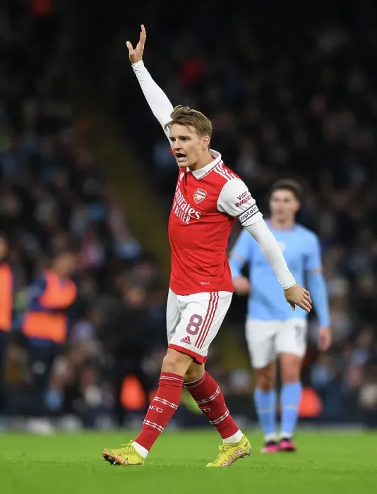 Framed Print : Martin Odegaard Faces Manchester City in FA Cup Clash