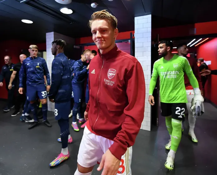 Framed Print : Martin Odegaard Gears Up: Arsenal vs. Tottenham Showdown (2023-24)