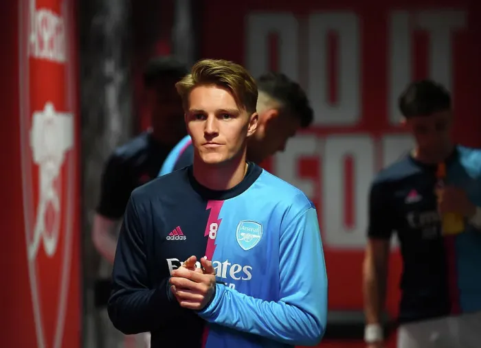 Framed Print : Martin Odegaard Gears Up: Arsenal's Readiness Unveiled vs Brighton, Premier League 2022-23