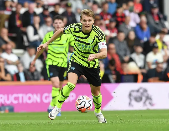 Framed Print : Martin Odegaard: Midfield Genius Shines in Arsenal's Premier League Triumph over AFC Bournemouth, 2023-24 Season