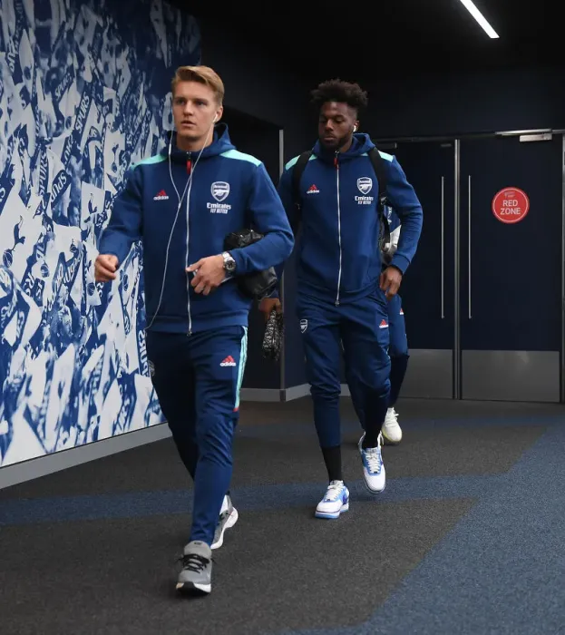 Framed Print : Martin Odegaard and Nuno Tavares Go Head-to-Head in Intense Arsenal vs. Tottenham Showdown