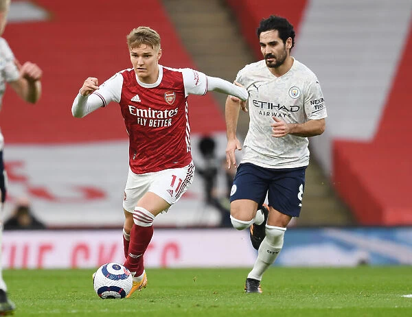 Martin Odegaard Outsmarts Ilkay Gundogan: Arsenal's Premier League Triumph Over Manchester City (Behind Closed Doors, February 2021)