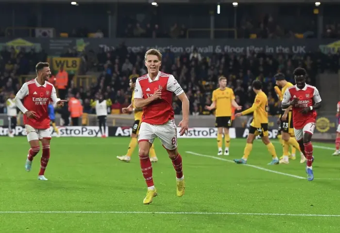 Framed Print : Martin Odegaard Scores First Arsenal Goal: Arsenal Secures Victory Over Wolverhampton Wanderers in 2022-23 Premier League Framed Print : Martin Odegaard Scores First Arsenal Goal: Arsenal Secures Victory Over Wolverhampton Wanderers in 2022-23 Premier League