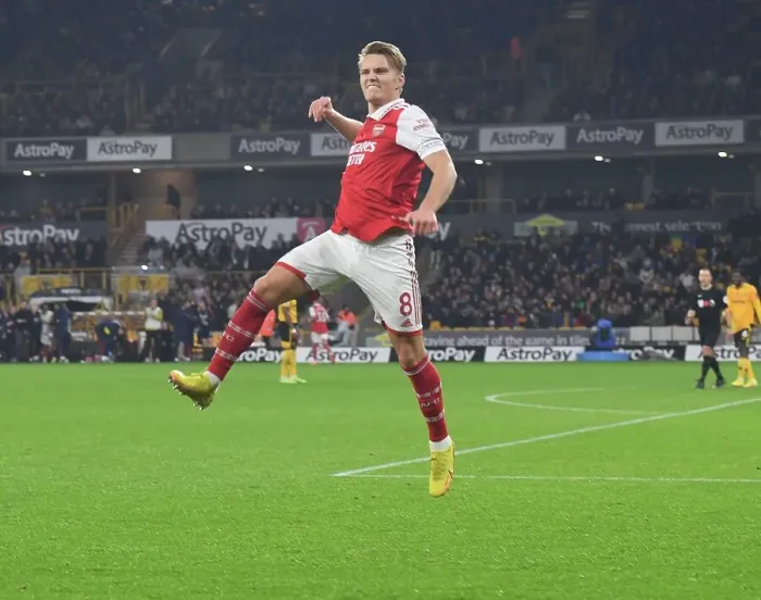 Framed Print : Martin Odegaard Scores First Arsenal Goal: Arsenal Secures Victory Over Wolverhampton Wanderers in Premier League 2022-23 Framed Print : Martin Odegaard Scores First Arsenal Goal: Arsenal Secures Victory Over Wolverhampton Wanderers in Premier League 2022-23