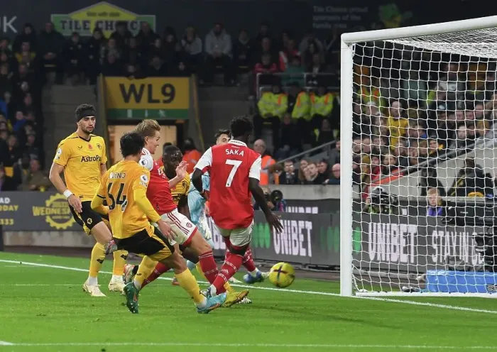 Framed Print : Martin Odegaard Scores First Arsenal Goal: Wolverhampton Wanderers 0-1 Arsenal, Premier League 2022-23