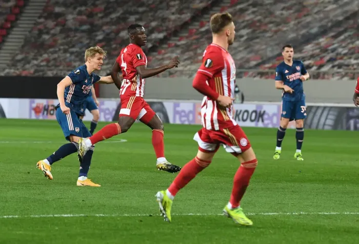 Framed Print : Martin Odegaard Scores in Empty Karaiskakis Stadium: Arsenal's Europa League Triumph Amidst Pandemic (March 11, 2021) Framed Print : Martin Odegaard Scores in Empty Karaiskakis Stadium: Arsenal's Europa League Triumph Amidst Pandemic (March 11, 2021)