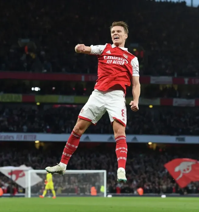Framed Print : Martin Odegaard Scores the Opener: Thrilling Arsenal Victory Over Chelsea, 2022-23 Framed Print : Martin Odegaard Scores the Opener: Thrilling Arsenal Victory Over Chelsea, 2022-23