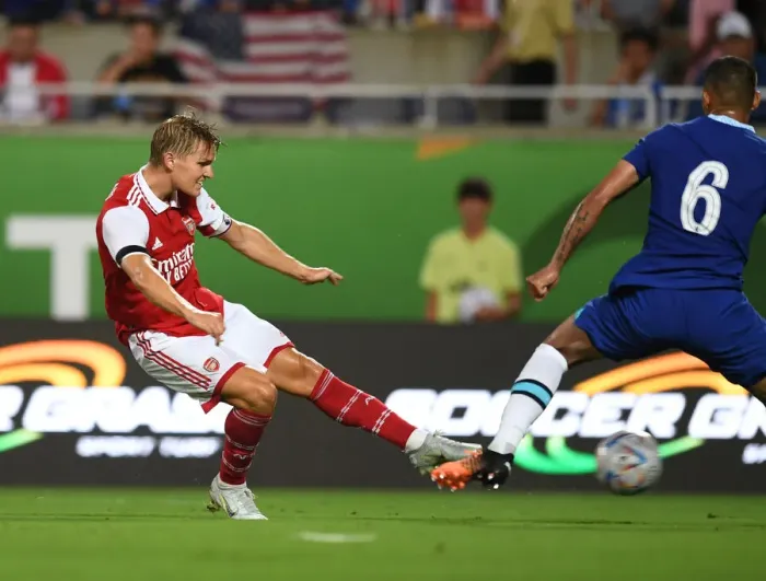 Framed Print : Martin Odegaard Scores the Second Goal: Arsenal vs. Chelsea - Florida Cup 2022-23 Framed Print : Martin Odegaard Scores the Second Goal: Arsenal vs. Chelsea - Florida Cup 2022-23