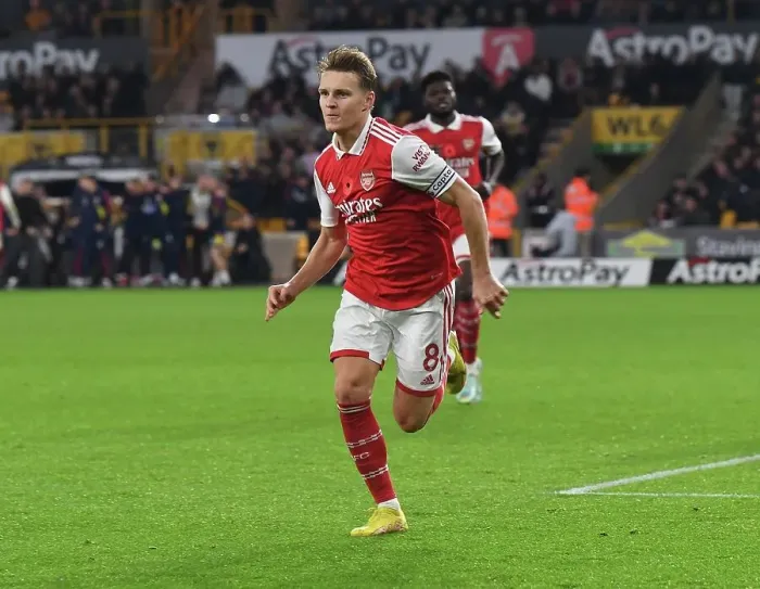 Framed Print : Martin Odegaard Scores the Second Goal: Wolverhampton Wanderers vs. Arsenal FC, Premier League 2022-23 Framed Print : Martin Odegaard Scores the Second Goal: Wolverhampton Wanderers vs. Arsenal FC, Premier League 2022-23