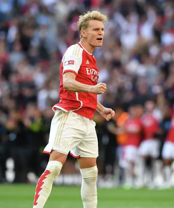 Framed Print : Martin Odegaard Scores the Winning Penalty: Arsenal Claims Community Shield Victory over Manchester City Framed Print : Martin Odegaard Scores the Winning Penalty: Arsenal Claims Community Shield Victory over Manchester City