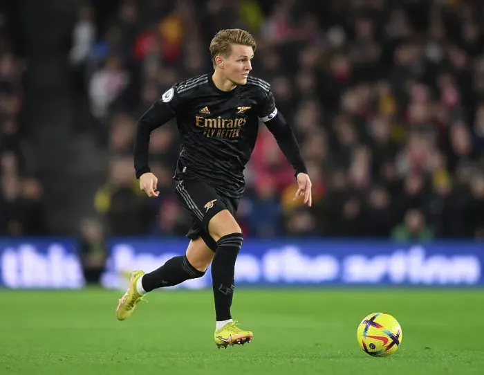 Framed Print : Martin Odegaard Shines: Arsenal's Midfield Genius Guides Team to Premier League Triumph over Brighton (2022-23)