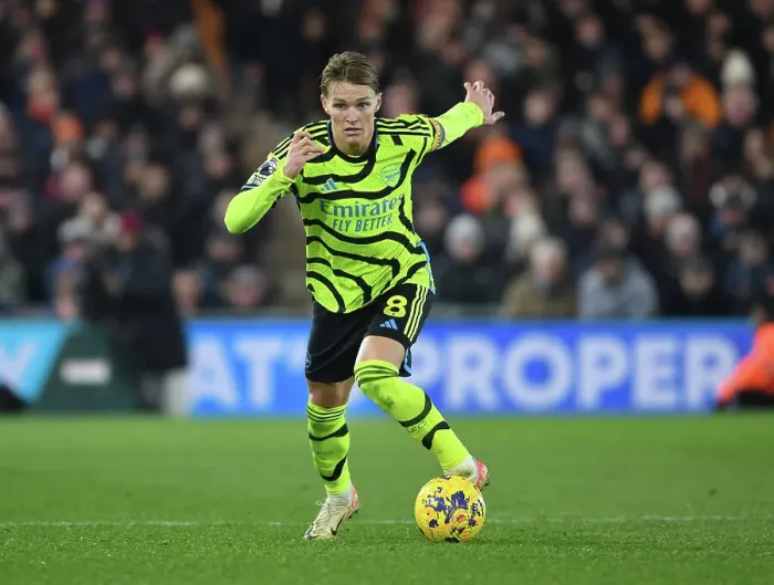 Framed Print : Martin Odegaard Shines: Arsenal's Dominant Display at Luton Town, Premier League 2023-24