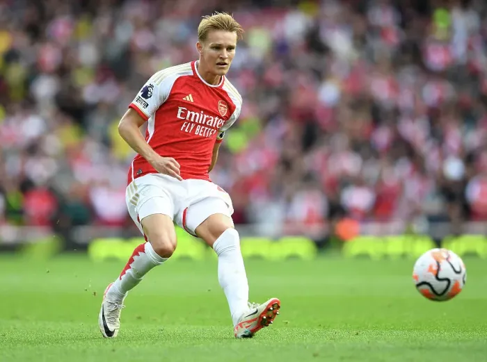 Framed Print : Martin Odegaard vs. Tottenham: Arsenal's Star Midfielder Faces Rivals in the 2023-24 Premier League Showdown Framed Print : Martin Odegaard vs. Tottenham: Arsenal's Star Midfielder Faces Rivals in the 2023-24 Premier League Showdown